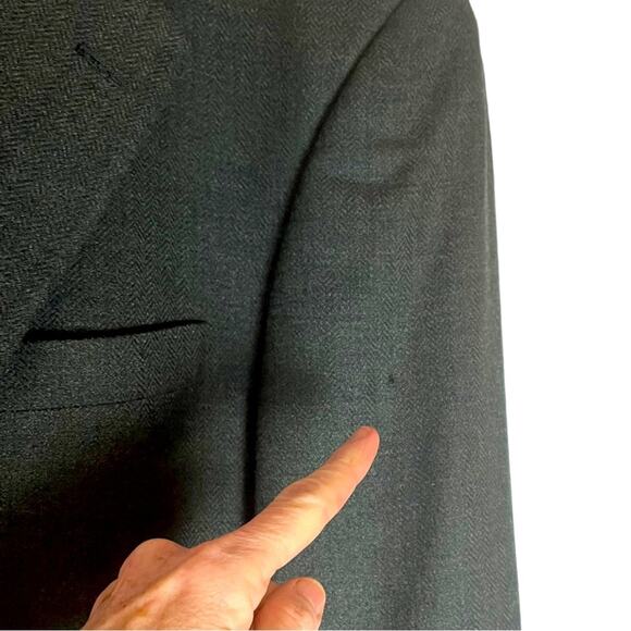 Vintage Loro Piana Wool Blazer Dark Pine Green Luxe Men’s 44R Union Made USA - Picture 16 of 16